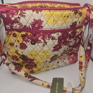 Vera Bradley Floral Crossbody Bag - Pink, Yellow, Cream